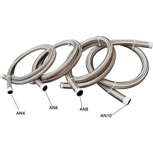 1M/ 2M /3M AN4 /AN6/AN8/AN10/1N12 Stainless Steel Braided Brake Fuel Oil Gas Line Hose For Racing Car pipe tube