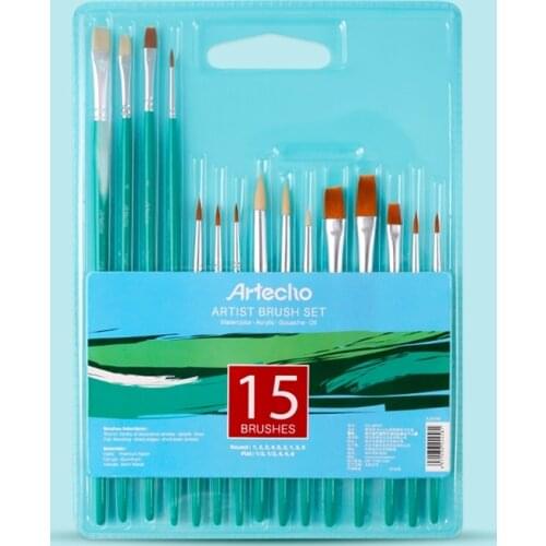 15pcs oil acrylic brush high-quality hand-painted hook line pen nylon hair watercolor gouache pen art supplies for painting
