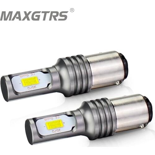 2Pcs 1157 BAY15D P21/5W LED Bulb CSP Canbus Car Signal Lamp Stop Brake Reverse Tail Light Auto Bulb 12V 6000K White 3000K Gold