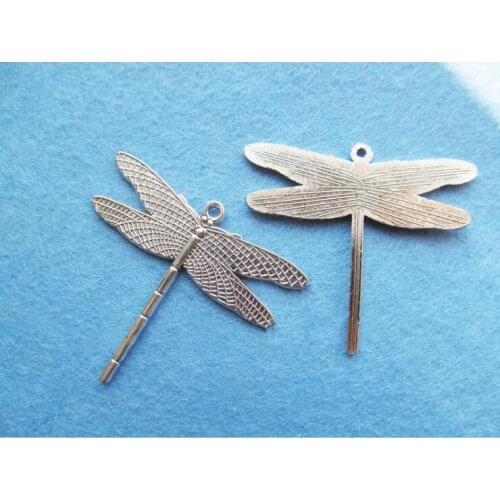 20pcs 46mmx41.45mm Large Filigree Antique Silver tone/Antique Bronze Lovely Dragonfly Pendant Charm/Finding,DIY Accessory