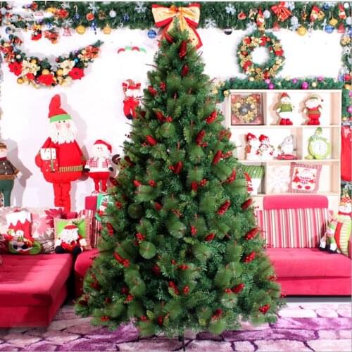 3.0 m 4.0m large mixing red berries pinecone Christmas tree pine needles mixed wholesale Christmas tree
