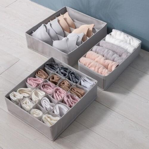 3PCS Non-woven fabric underwear organizer Bras socks drawer organizer Foldable underwear box Wardrobe clothes storage box