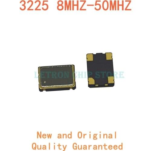 5PCS Active quartz crystal oscillator 3225 SMD 8MHZ-50MHZ 10MHZ 12MHZ 16MHZ 20MHZ 24MHZ 25MHZ 26M 27MHZ 30MHZ 32MHZ 40MHZ 48MHZ