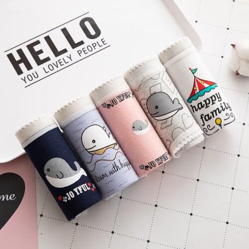 5Pcs/Lot Panties Underwear Women Cotton Briefs Print Animal Seamless Calcinhas Underpant Girls Panties Sexy Lingerie Soft Shorts