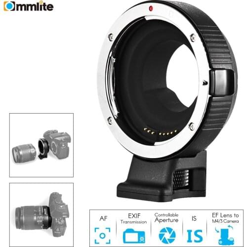 Commlite CM-AEF-MFT Lens Adapter for EF/EF-S Lens to M4/3 Camera Panasonic GH3 GH4 GH5 GX7 GF5 GF6 GM Olympus PL5 PL6 OM-D E-M5