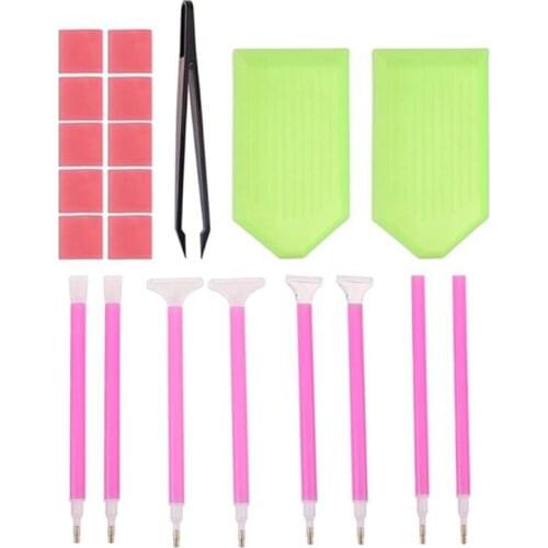 DIY Diamond Painting Accessories 5D Cross Stitch Embroidery Pen Diamond Painting Tools Set Mosaic Glue Pen Kit Tweezers