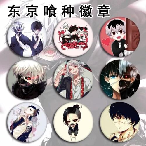 Anime Collection Costumes Badge Cartoon Figure Tokyo Ghoul Kinki Ken Anime Peripheral Lucky Bag Tinplate Badge