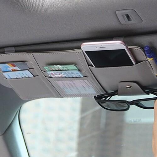 Auto Car Accessories Sunglasses Clip Car Storage Bag Multifunctional Sun Visor