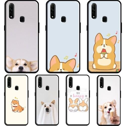 Corgi dog Cartoon For OPPO Find X3 Pro A5 A9 A53 A31 2020 A1K A3S A5S A15 A52 A72 A83 A91 F5 Reno 2 Z Case