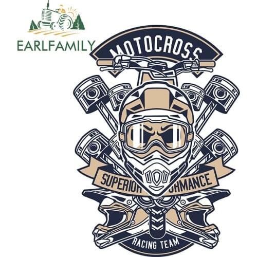 EARLFAMILY 13cm x 11.5cm for Motocross Racing Team Gang Car Sticker Personality Creative Scratch-proof Window Trunk Vinyl Decal