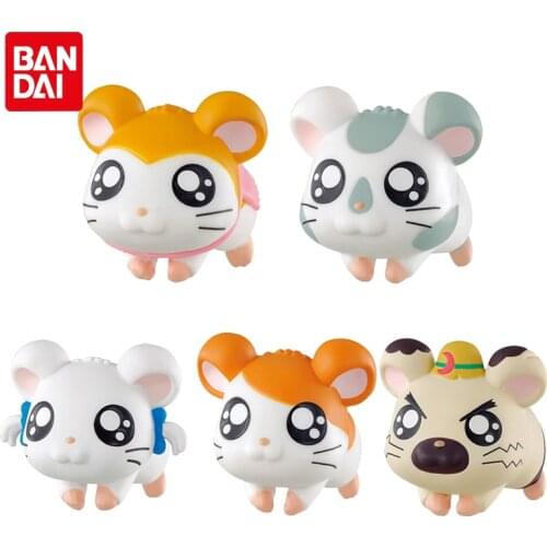Bandai Genuine Gacha Trotting Hamtaro Hug Data Cable Hamster Protective Cover Hamtaro Action Figure Model Gashapon Toys