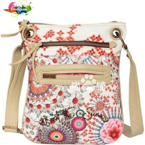 Hot Sale desigual Womens Bag Printed beaded retro hand bill of lading shoulder cross womens bag