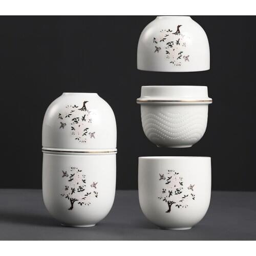 Chinese Travel Luxury Tea Set Vintage Ceramic Home Garden Tea Set Porcelain Afternoon Juegos De Te Kitchen Dining Bar DL60CT