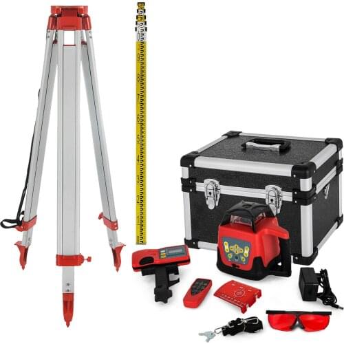 Red Laser/Green Laser Rotary Laser Level Automatic Electronic Laser Machine + Tripod + 5M Staff