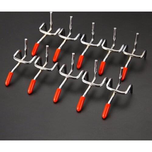 10/25pcs Stainless Steel Silver Red Peg Board Hook 25mm Single Pegboard Hooks Board Slat Wall Retail Display Shop Peg Mayitr