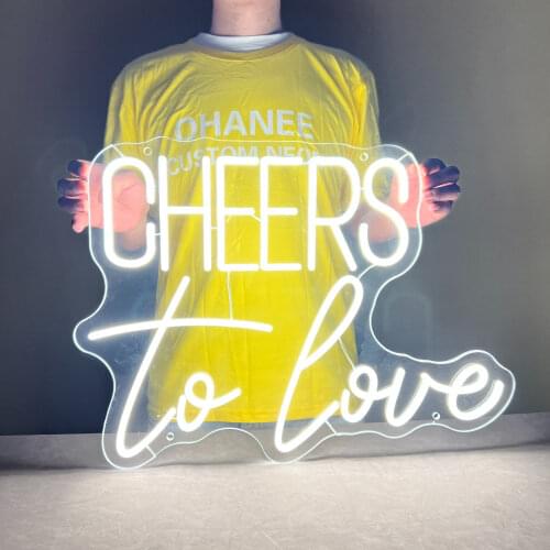 Cheers to Love LED Neon Sign Custom Made Wall Lights Party Wedding Shop Window Restaurant Birthday Decoration