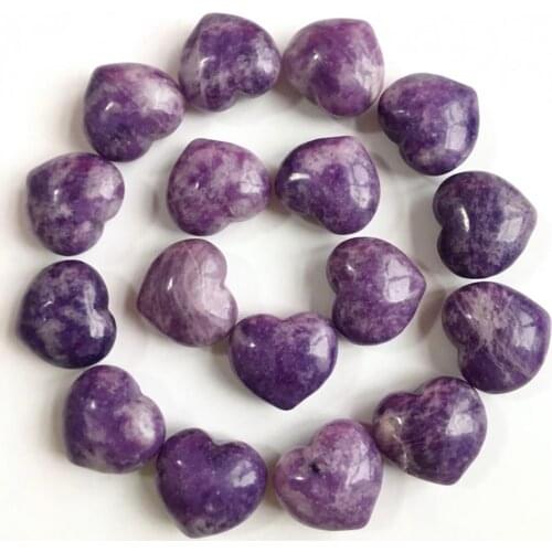 Natural Purple Mica Quartz Crystal Polished Heart Shaped Stones Specimen Healing Natural Stones and Minerals