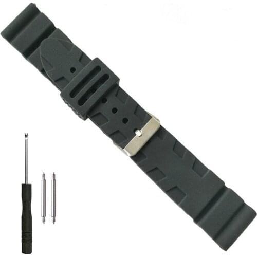 22mm Silicone Rubber Watch Band Hard Duty Silicon Durable Strap for Fashion Casual Sports Diver Watch