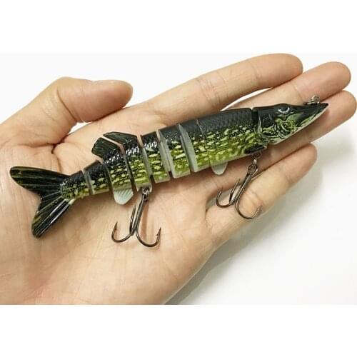 1Pcs 5" Pike Muskie Fishing Bait Swimbait Crankbait Lifelike Muliti Jointed Lure 20g Fishing Tackle