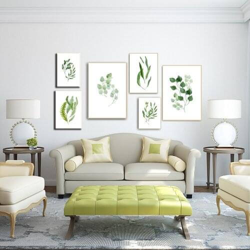Nordic style Watercolor Tropical Plant Canvas print Painting Poster Wall Art Picture For Living Room Home Decor Frameless LZ624