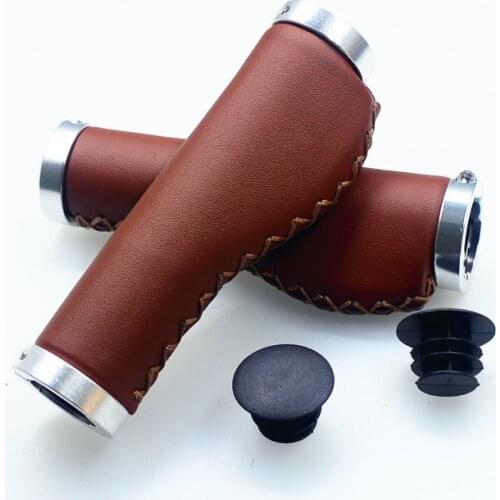 Retro PU bicycle grips bike Comfortable durable Mountain bicycle Folding Bicycle grip handle