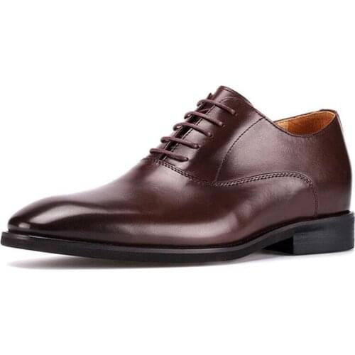 High-Quality Mens Handmade Elevator Leather Shoes Height Increasing 6 CM Formal Dress Shoes For Wedding/Business