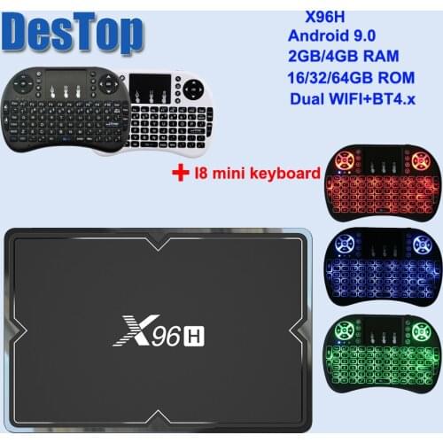 X96H TV BOX Android 9.0 Smart TV BOX 4GB RAM 64G Quad Core Dual Wifi Netflix Youtube Google Play Store 4K Android TV Set Top Box