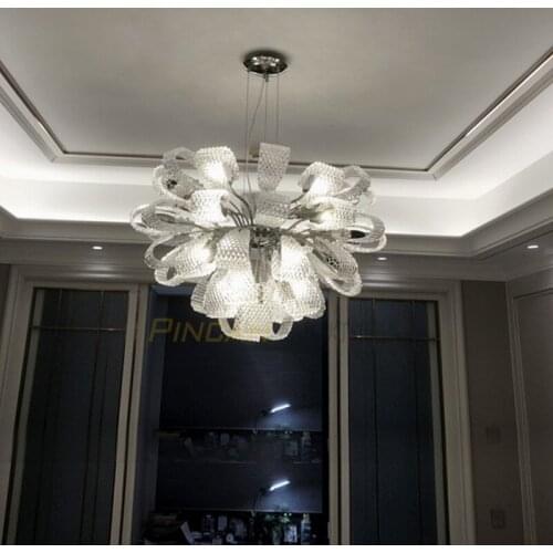 Foreign designers creative chandeliers postmodern luxury living room bedroom dining room lamps stainless steel bouquet art lamps