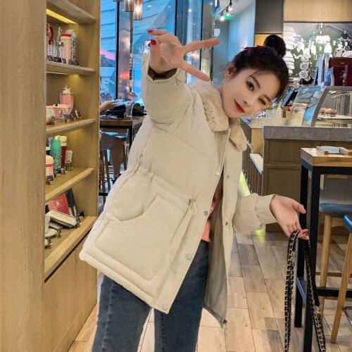 Womens Cotton Outwear Womens Short Thick Korean Version Loose Cotton Coat