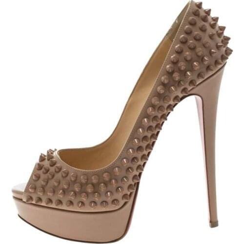 Moraima Snc Sexy Peep Toe Woman High Heel Shoes Nude Patent Leather Platform Pumps Slip on Party Dress Heels