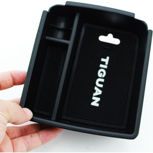 Foal Burning Car Armrest Center Storage Box Container Glove Organizer Accessories for Volkswagen VW Tiguan MK2 2016 2017 2018