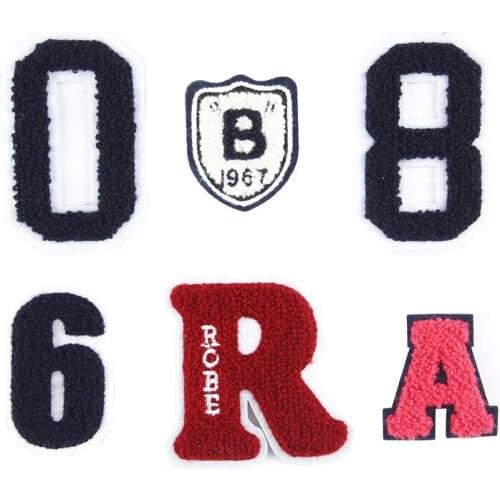 10pcs/lot Sew Towel Embroidery Patches Letters for Clothing Accessories Black White Badge Biker Patches Applique Clothes