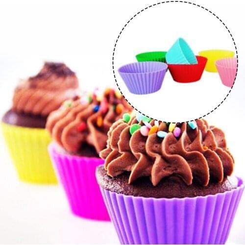 13Pcs 4.5cm Silicone Mold Red Soft Round Silicone Cake Muffin Chocolate for Baking Mold Cupcake Liner Baking Cup Mold