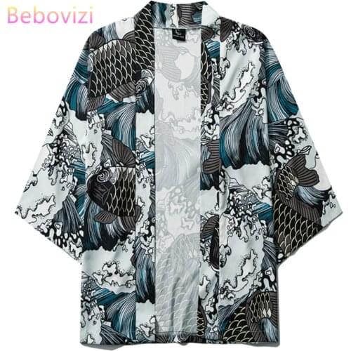 20 Style 2020 New Harajuku Kimono Cosplay Japanese Fashion Male and Women Cardigan Blouse Top Haori Obi Asian Clothes Samurai