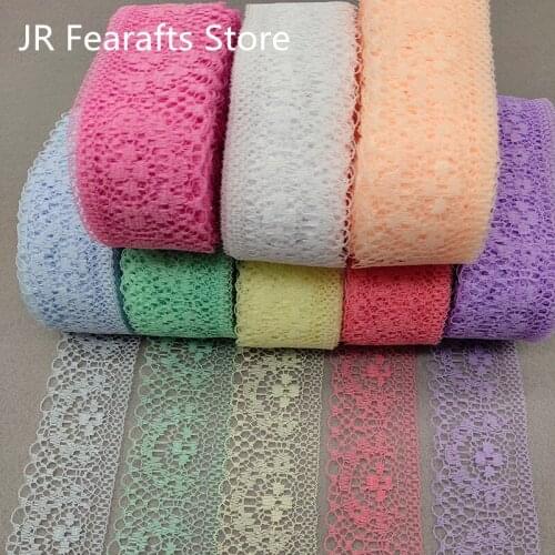 40MM Lace Trim Ribbon Tape DIY Clothes Embroidered Sewing Accessories Wedding White Dress Decoration Crafts For Fringe Wholesale