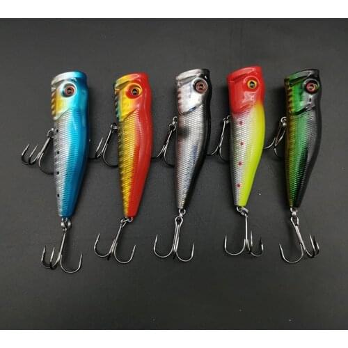 5Pc Topwater Popper Wobbler Sea Fishing Lure Set Artificial Hard Silicone Bait Pesca Crankbait Surf Bass Trout Lure Carp Fishing