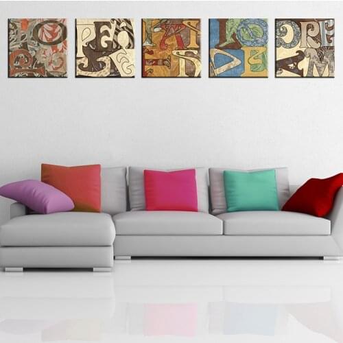 5 piece mordern abstract paints combination wall paintings for home decor idea oil painting art print on canvas No Framed