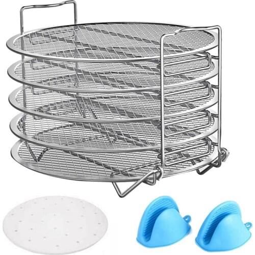 5 Tier Dehydrator Stand for Ninja Foodi Pressure Cooker and Air Fryer, Stainless Steel Dehydrator Rack(6.5/8 Qt)