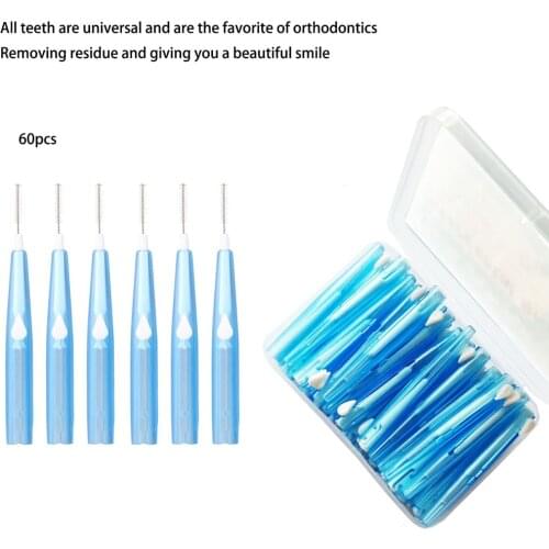 60pcs Toothpick Teeth Flosser Tooth Clean Teeth Clean Hygiene Toothpick Teeth Brush Dental Tools for Cleaning Teeth