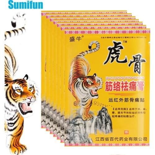 8pcs Tiger Blam Analgesic Patch Arthritis Joint Neck Back Cervical Knee Muscle Sprain Pain Relief Chinese Herbal Medical Plaster