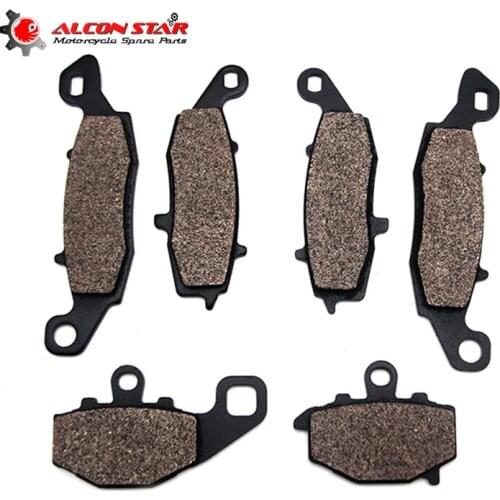 Alconstar- Motorcycle Front & Rear Brake Pads for KAWASAKI KLE 650 KLE650 Versys 07-13 Z750 Z750S ZR750 04-07 ER-6F ER-6N 06-13