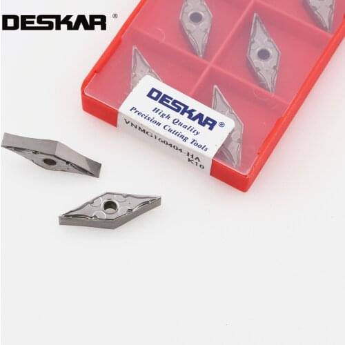 10PCS DESKAR VNMG160404 HA K10 VNMG160408 HA K10 CNC Blades Aluminum Turning Tools Lathe Cutting Copper Inserts VNMG