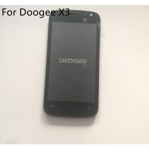 Used LCD Display Screen + Touch Screen + Frame For DOOGEE X3 MT6580 Quad Core 4.5 inch 854 x 480 Free Shipping