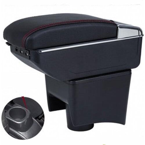 Center Centre Console Storage Box For VW Polo Vento 2010-2017 armrest Rotatable