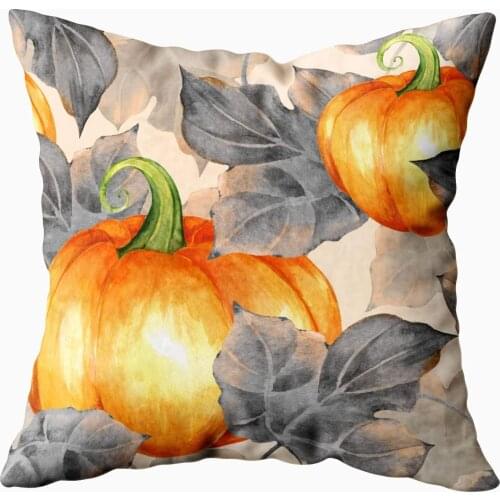Colorful Watercolor Pumpkin Pillow Case Super Soft Short Plush 45*45cm Decor Plant Cactus Cushion Cover for Car Sofa Pillowcase