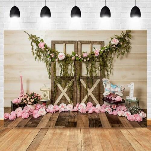 Newborn Baby Floral Photography Backdrops Flower Photographic Studio Photo Background Children 1st Birthday Decorations Prop