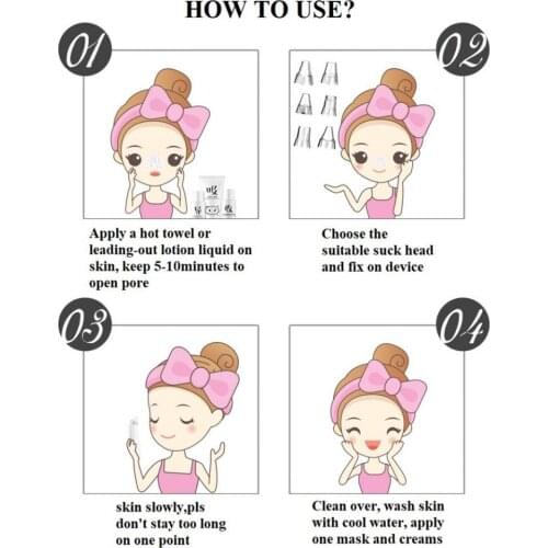 Electric Blackhead Remover Facial Vacuum Pore Suction Acne Removal 6 Heads