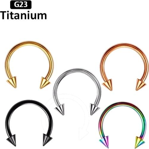 Whole G23 Titanium classic conical horseshoe ring U-shaped ring Labret ear bone nail multi-purpose ring fashion piercing jewelry