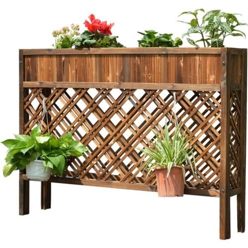 Indoor solid wood fence flower stand hotel restaurant rack outdoor anticorrosive indoor partition trough en fenc