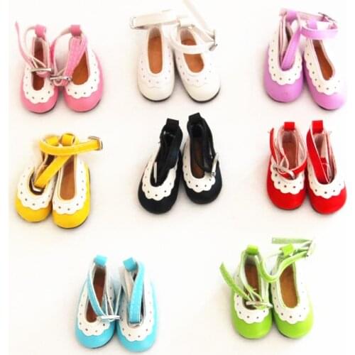 8 Colors Fashion 4.5*2.1cm PU Leather Doll Shoes For 1/6 Bjd Doll Mini Shoes Doll Toy Blyth Accessories